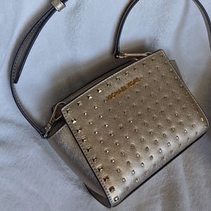 michael kors gold studded crossbody